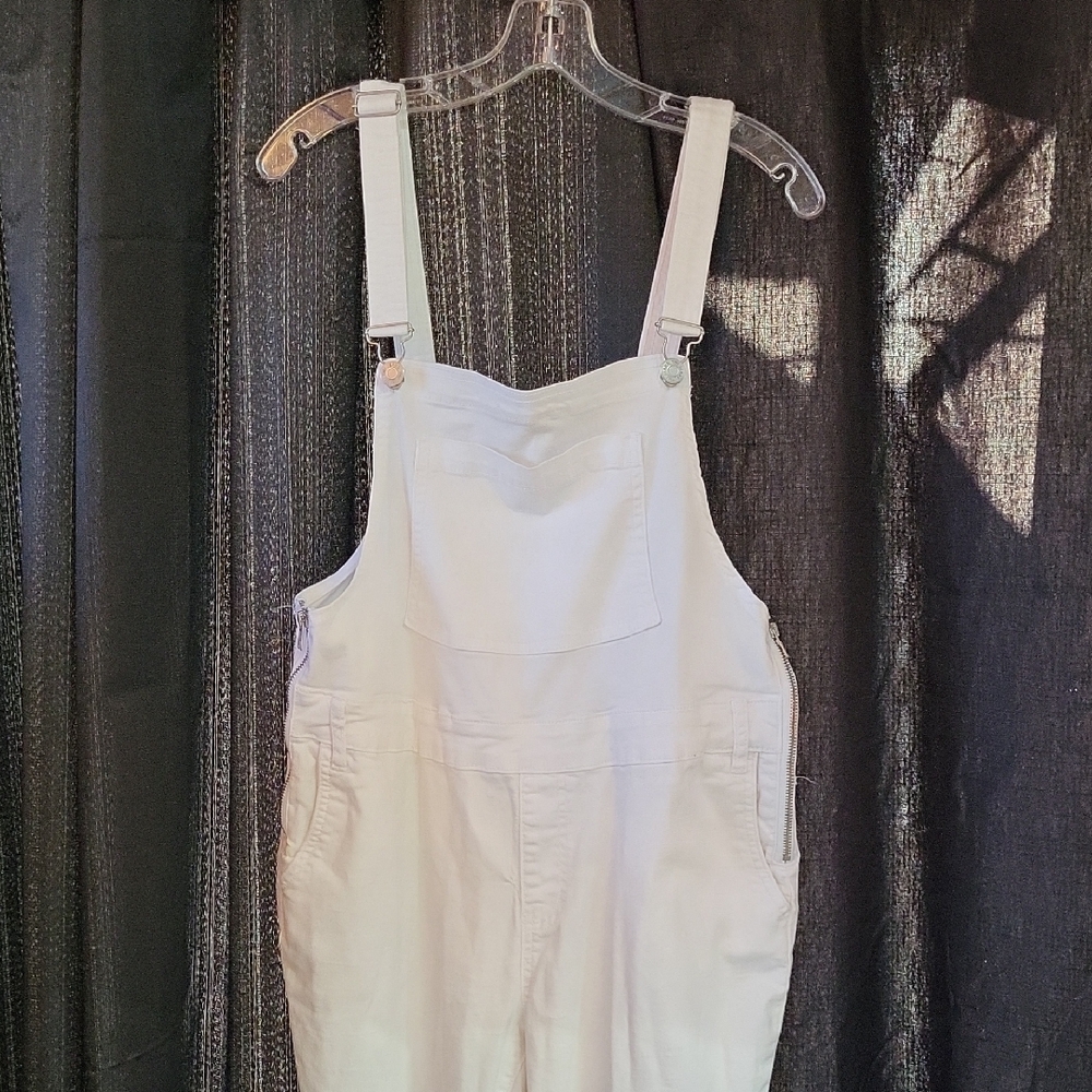 YMI Women's White Super Flare White Overalls, Size 16